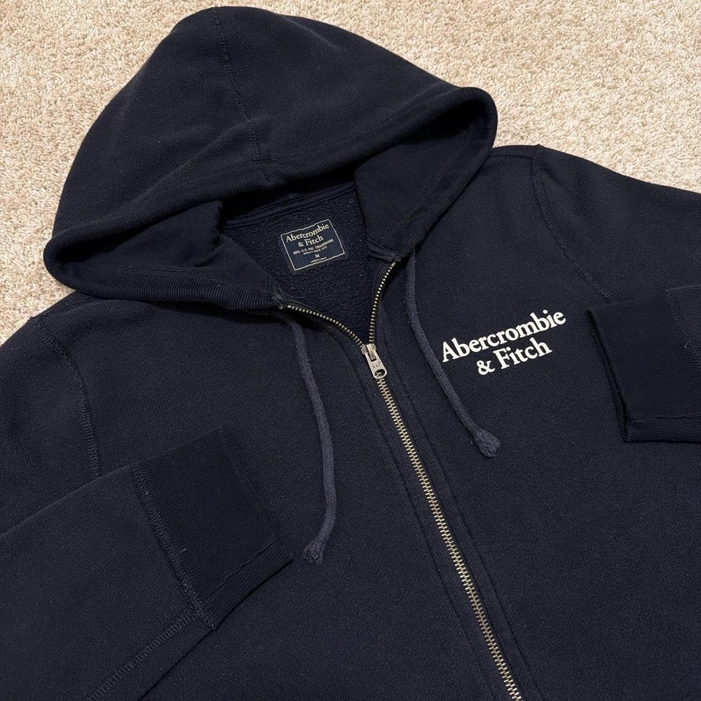 Abercrombie & Fitch Zip Hoodie | Black | Medium
